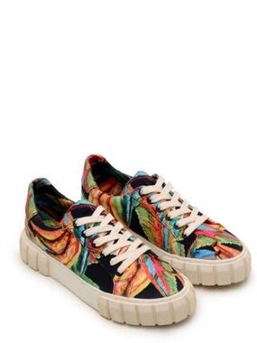 FARM Rio Multicolor Leaf-Print Canvas Sneakers